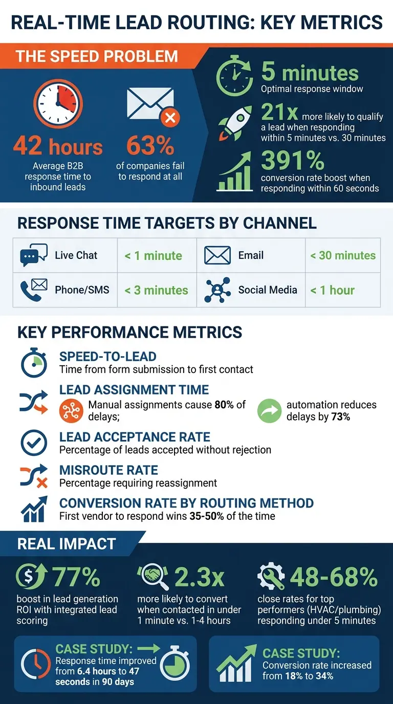 Real-Time Lead Routing Metrics: Key Statistics and Response Time Benchmarks