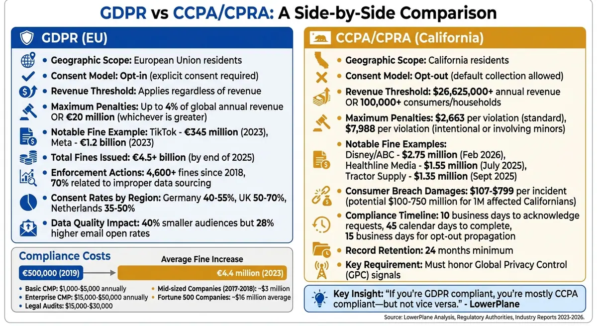GDPR vs CCPA/CPRA: Key Differences in Data Privacy Regulations