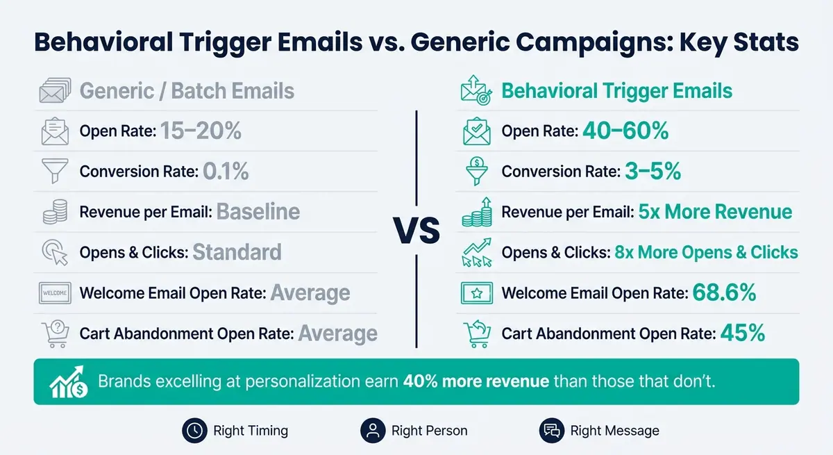 Behavioral Trigger Emails vs. Generic Campaigns: Key Stats