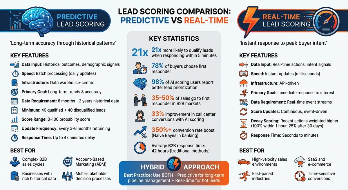 Predictive vs Real-Time Lead Scoring: Key Differences and Use Cases