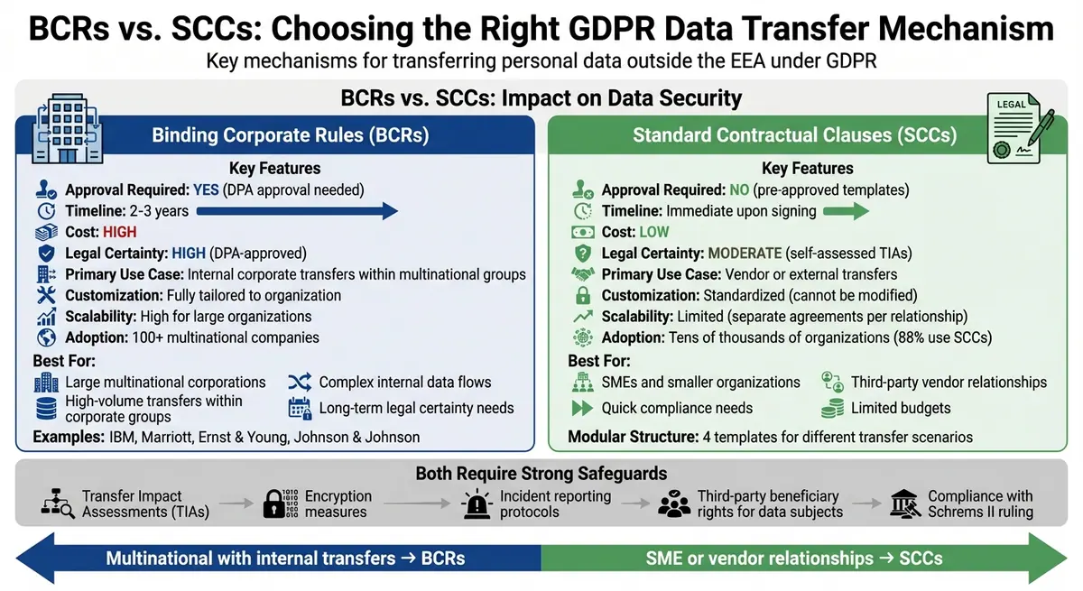 BCRs vs SCCs Comparison: Key Differences for GDPR Data Transfers