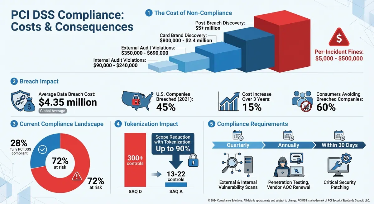 PCI DSS Compliance Costs and Consequences Infographic