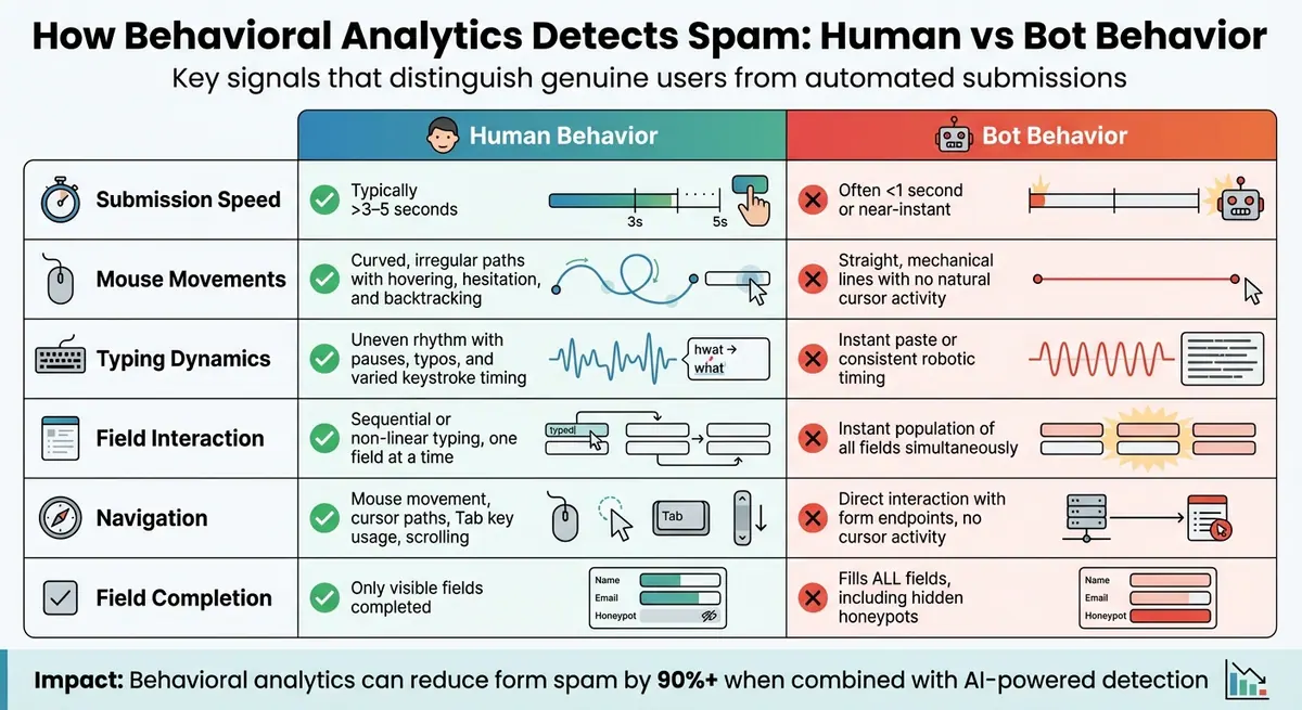 Human vs Bot Form Behavior: Key Detection Signals