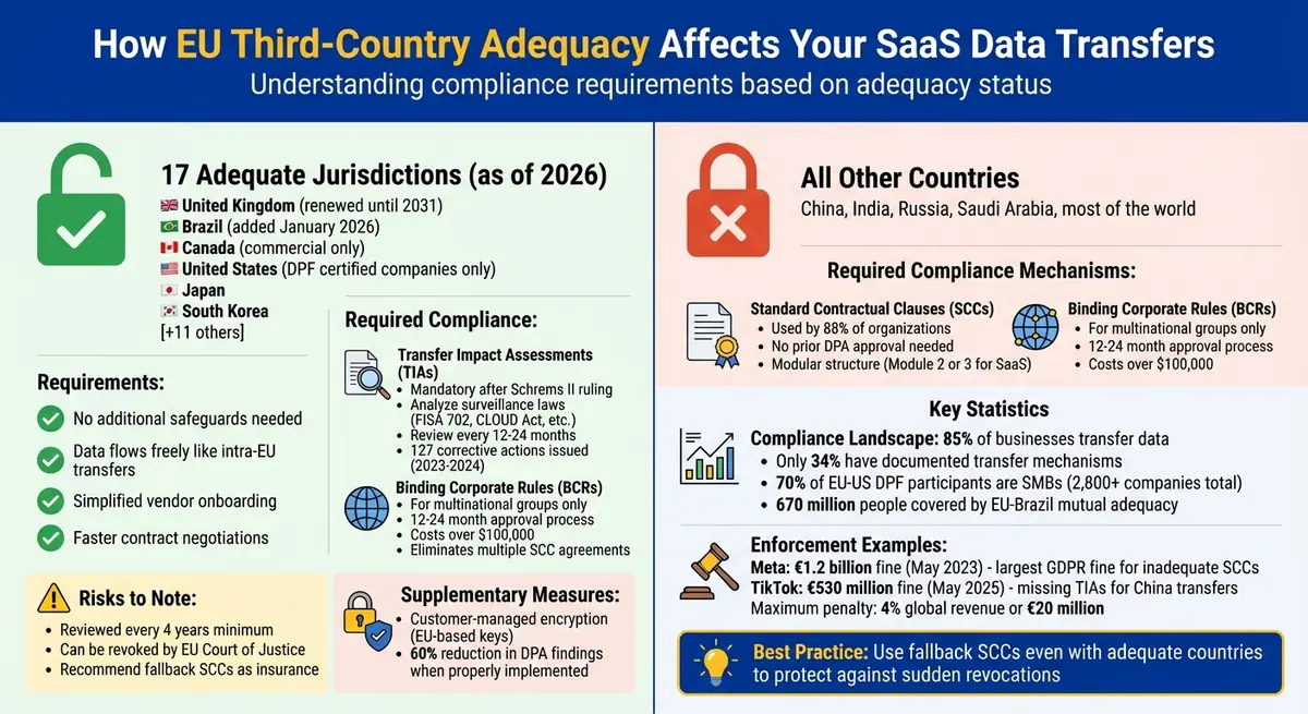 EU Third-Country Adequacy: Data Transfer Requirements Comparison