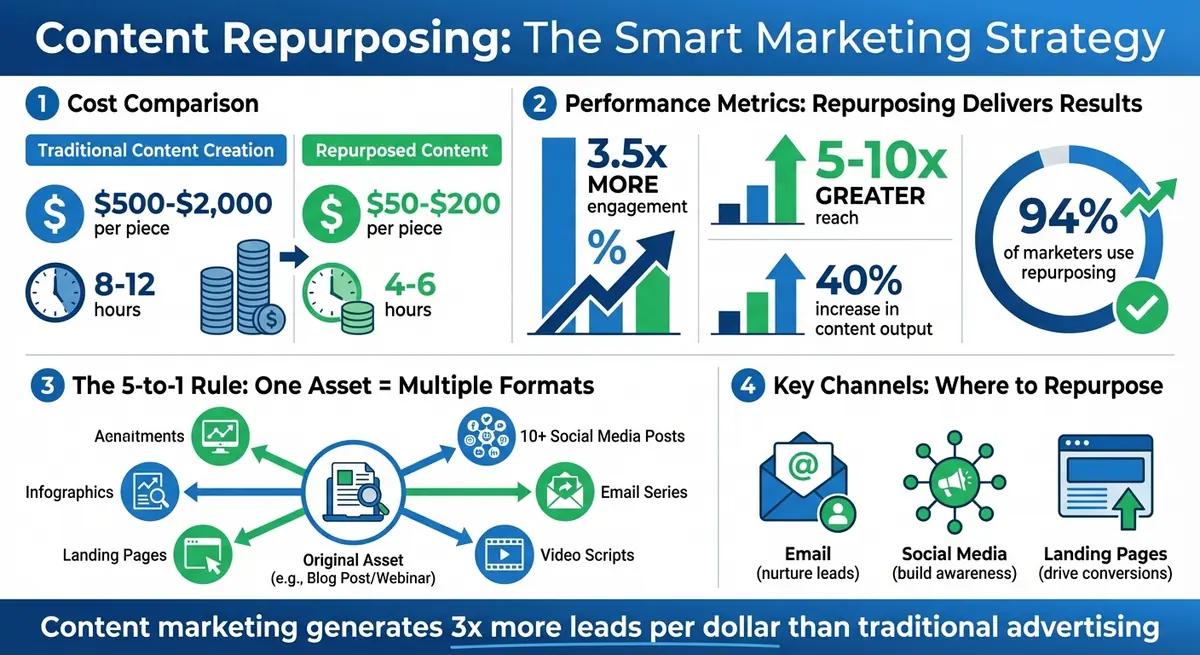 Content Repurposing ROI: Cost Savings and Engagement Benefits