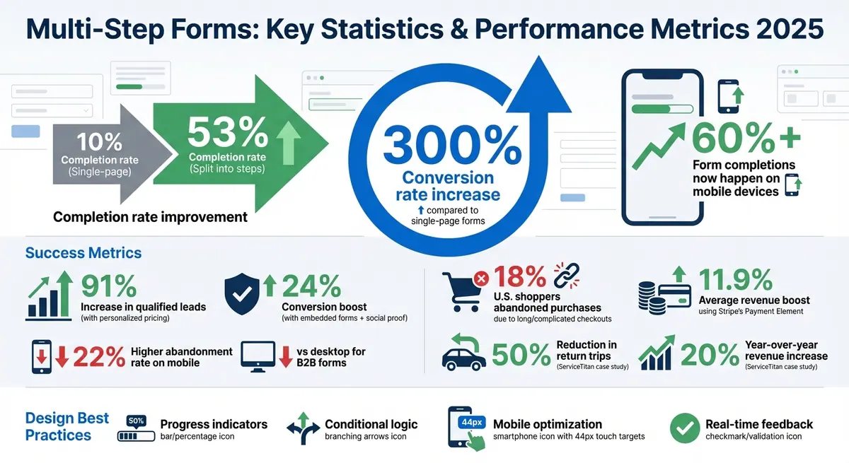 Multi-Step Form Statistics: Conversion Rates and Performance Metrics 2025