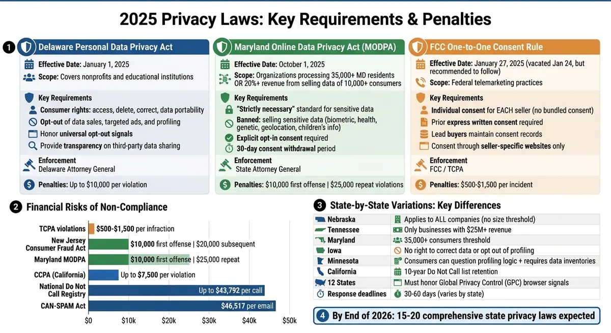 2025 State Privacy Laws Comparison: Requirements and Penalties