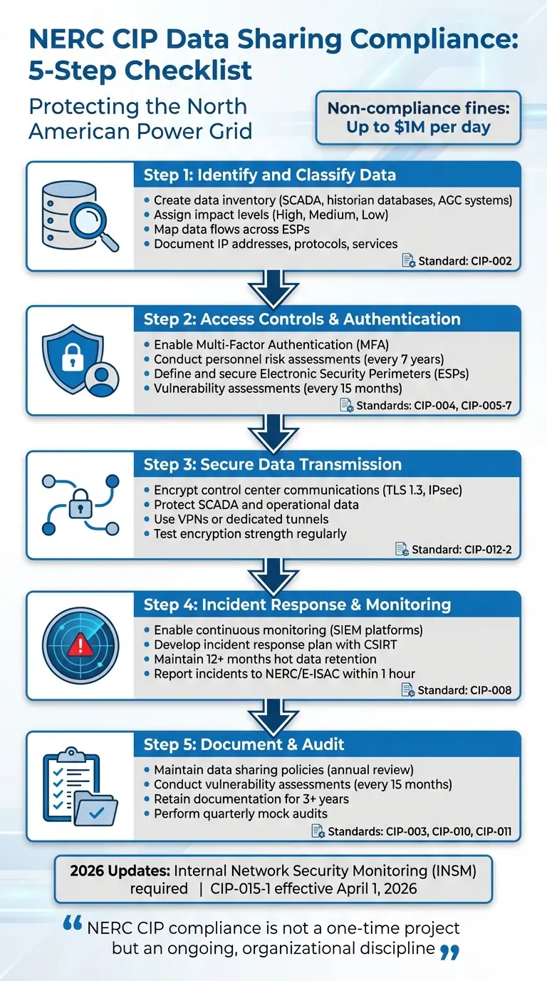 5-Step NERC CIP Data Sharing Compliance Process