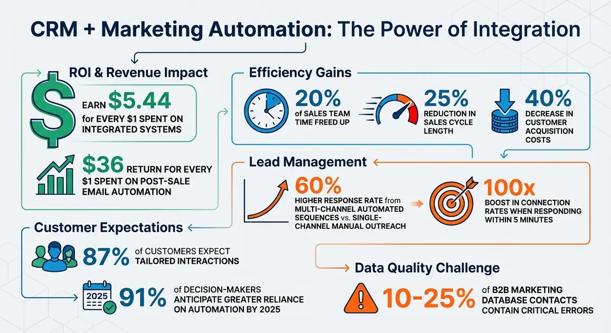 CRM and Marketing Automation Integration: Key Statistics and ROI