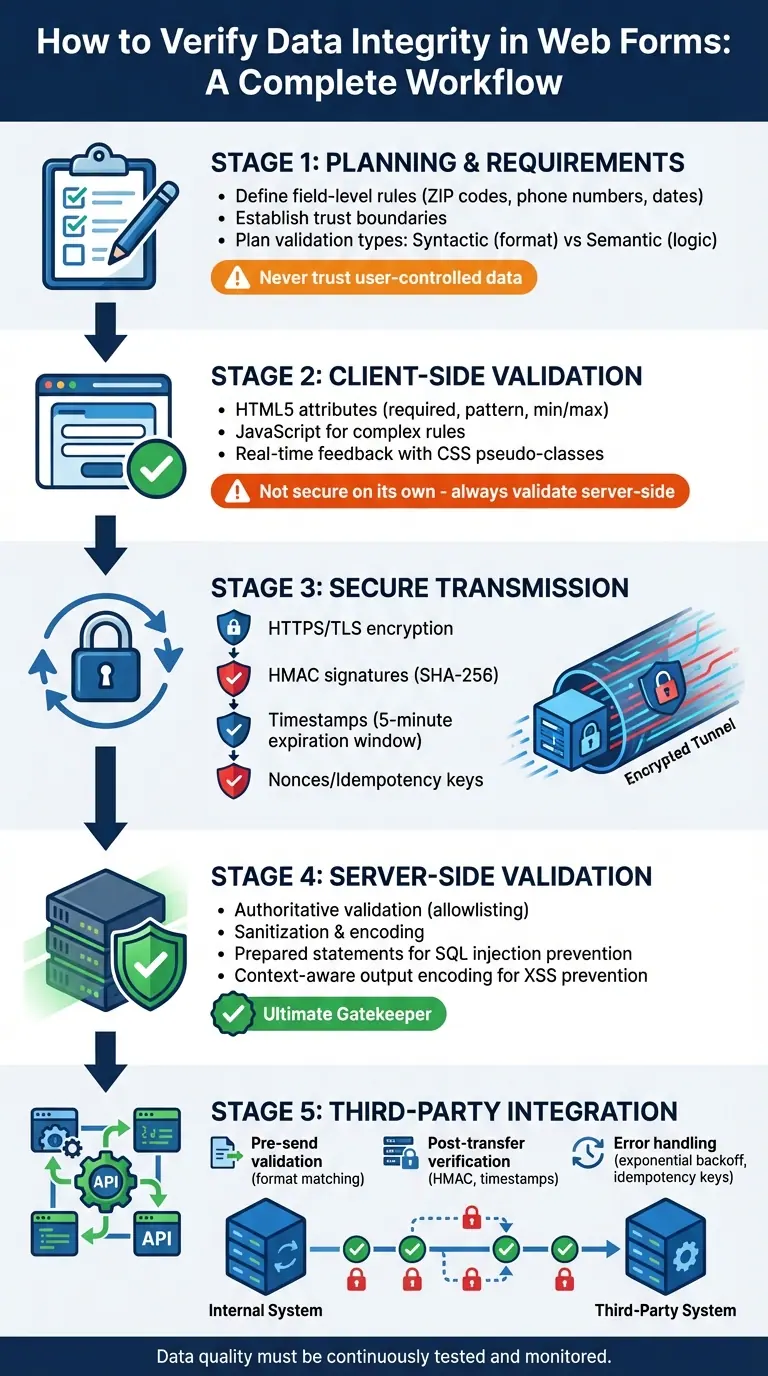 Complete Data Integrity Verification Workflow for Web Forms