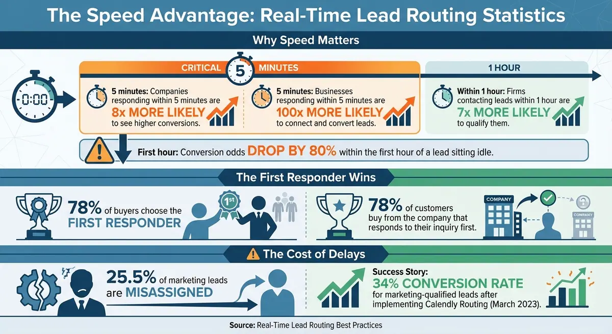 Real-Time Lead Routing Statistics: Response Time Impact on Conversions