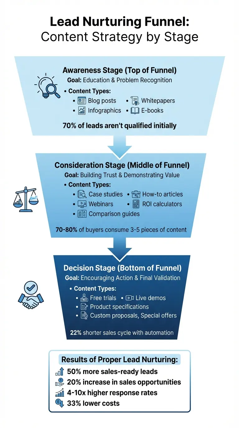 Lead Nurturing Funnel: Content Strategy by Stage
