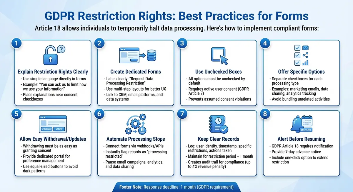 8 Best Practices for GDPR-Compliant Restriction Request Forms