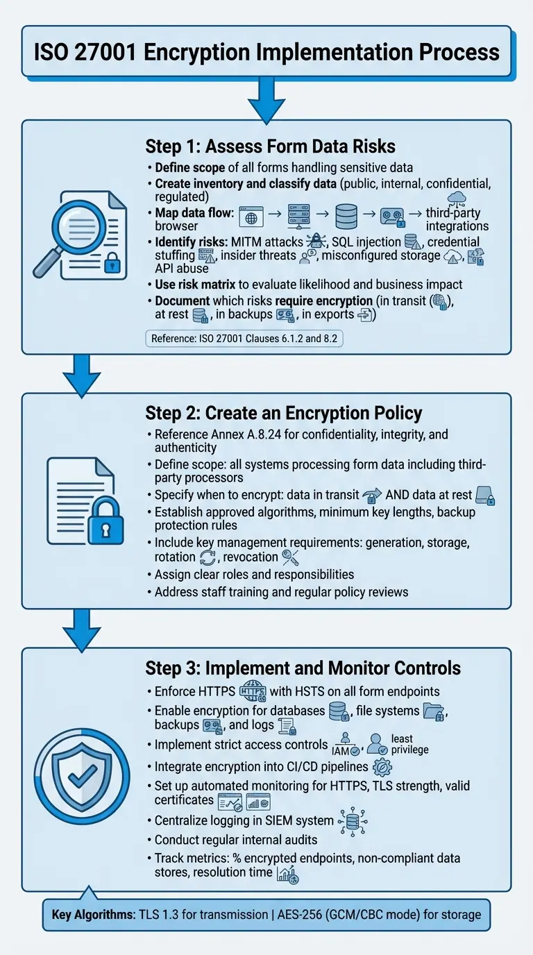 ISO 27001 Encryption Implementation Process for Form Data