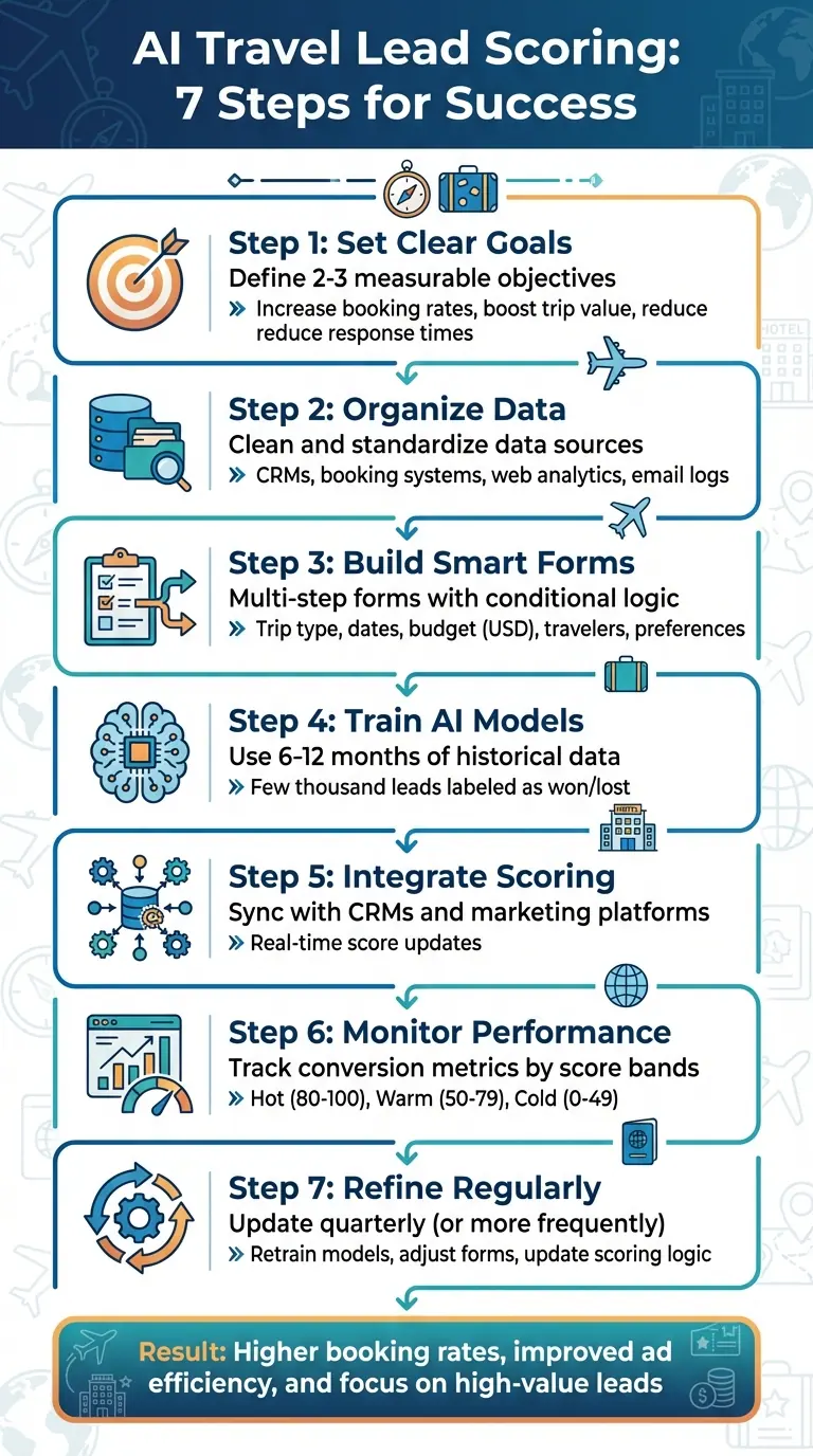 7-Step AI Travel Lead Scoring Implementation Process