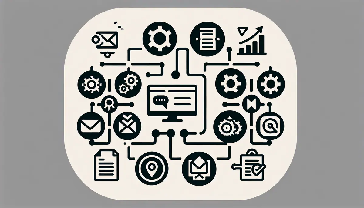 Minimalist illustration of lead generation tools and CRM integration
