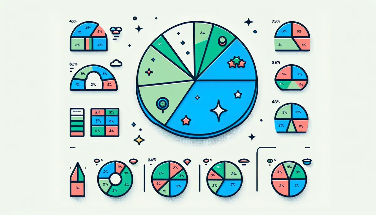 Minimalist illustration of pie charts representing user segmentation, highlighting diversity in audiences.