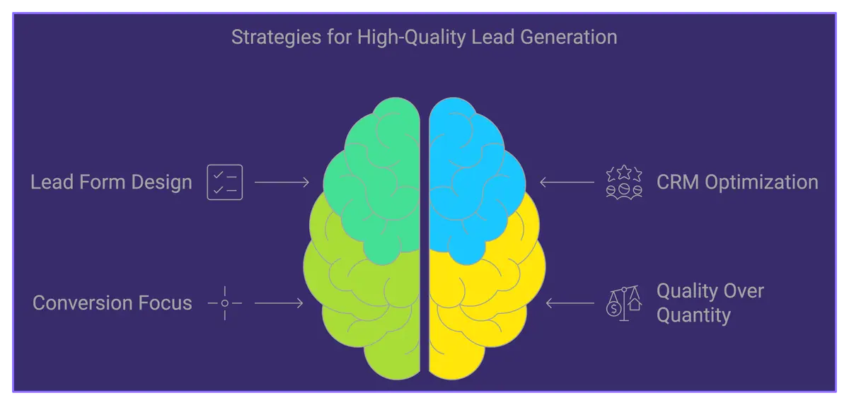 Minimalist lead form design representing quality lead generation.