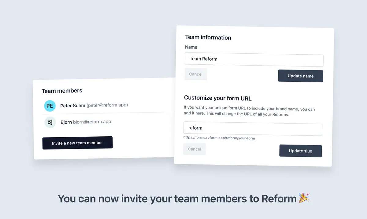 Reform Team Feature Announcement