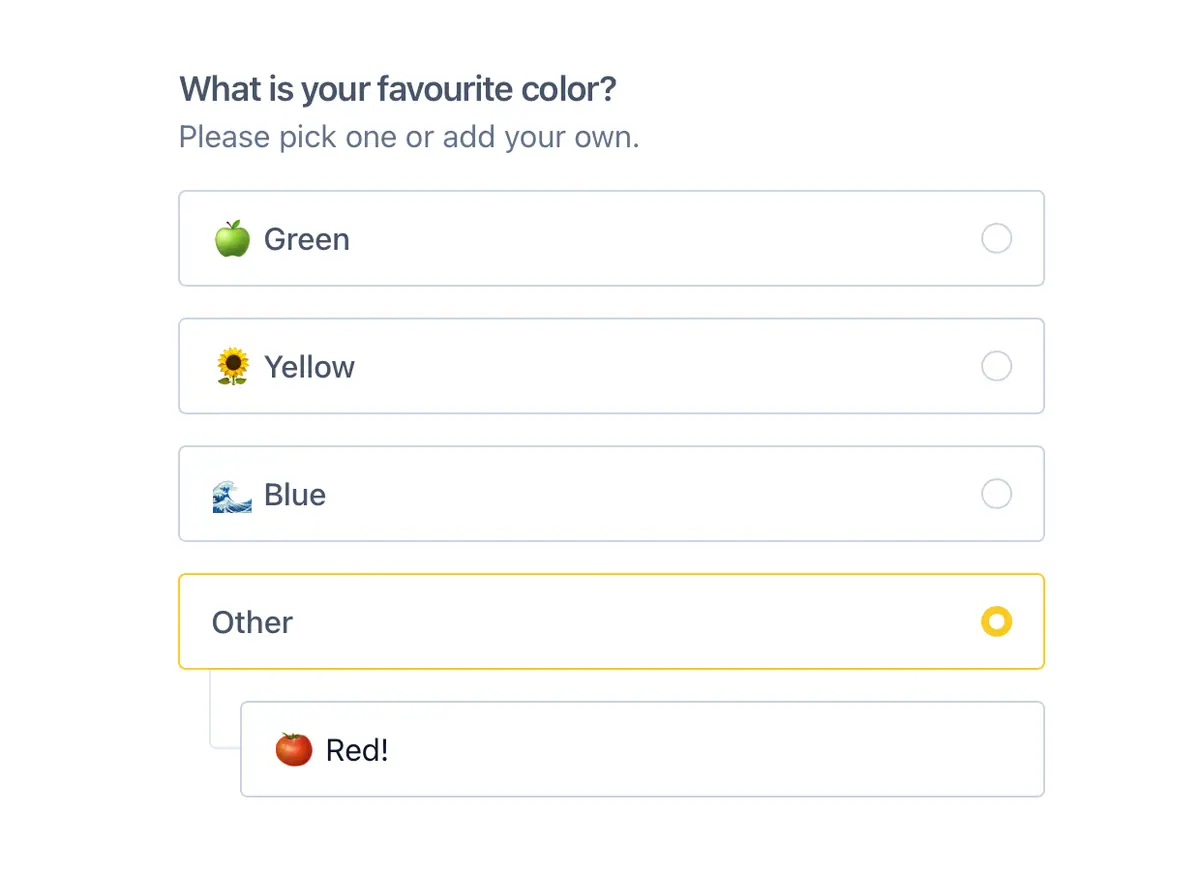 Reform multiple choice question with Other option