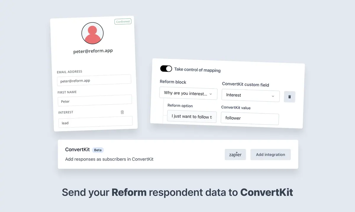 Reform ConvertKit integration settings mapping