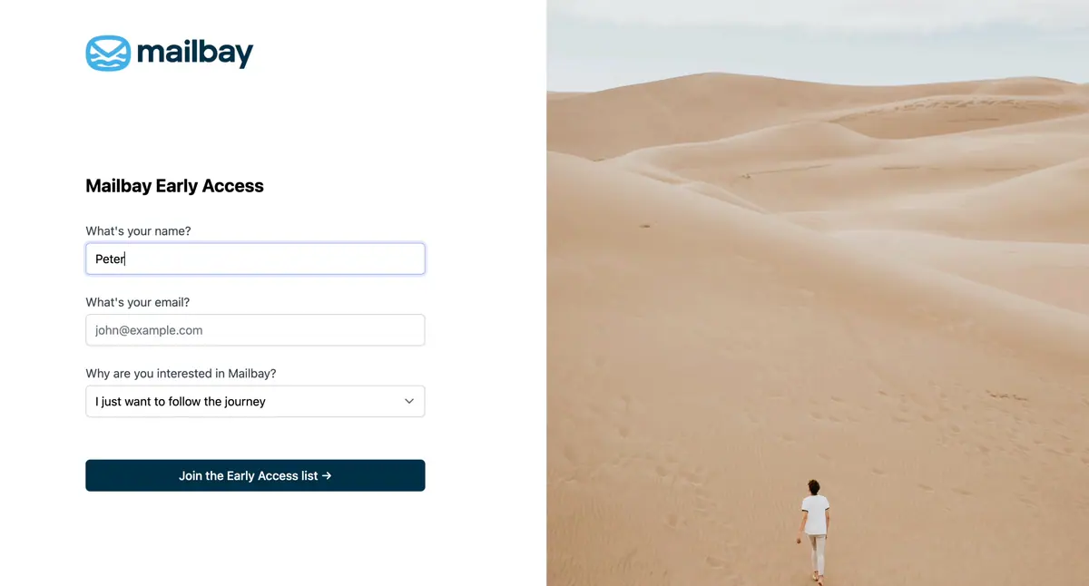 Product form screenshot