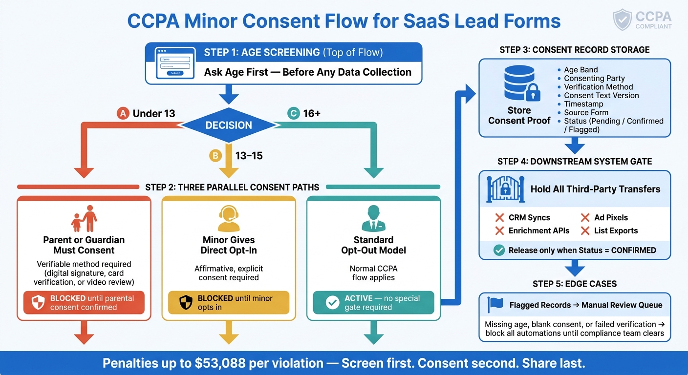CCPA Minor Consent Flow: Age-Based Opt-In Process for SaaS Lead Forms