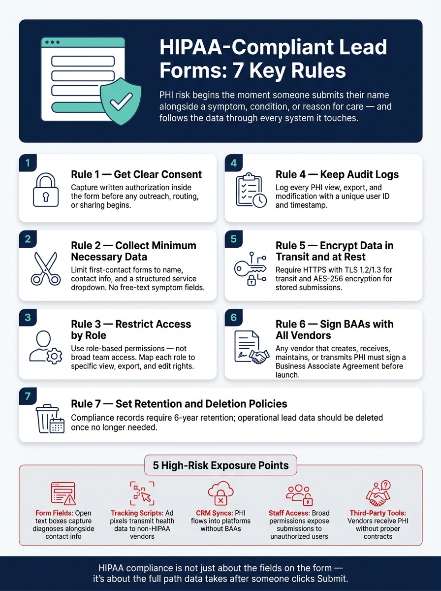 HIPAA-Compliant Lead Form: 7 Rules for Healthcare Data Safety