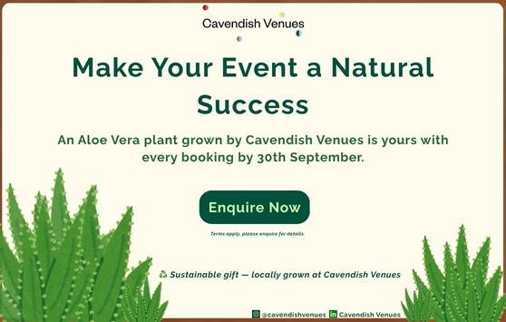 Book a Sustainable London Venue & Get a Free Aloe Vera Plant!