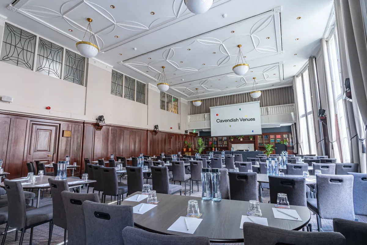 The Council Chamber at 44 Hallam Street laid out for a professional exam sitting, London W1