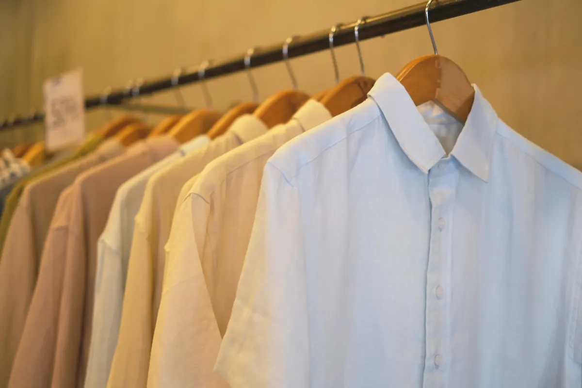 Clothing rail on a pop-up shop retail display