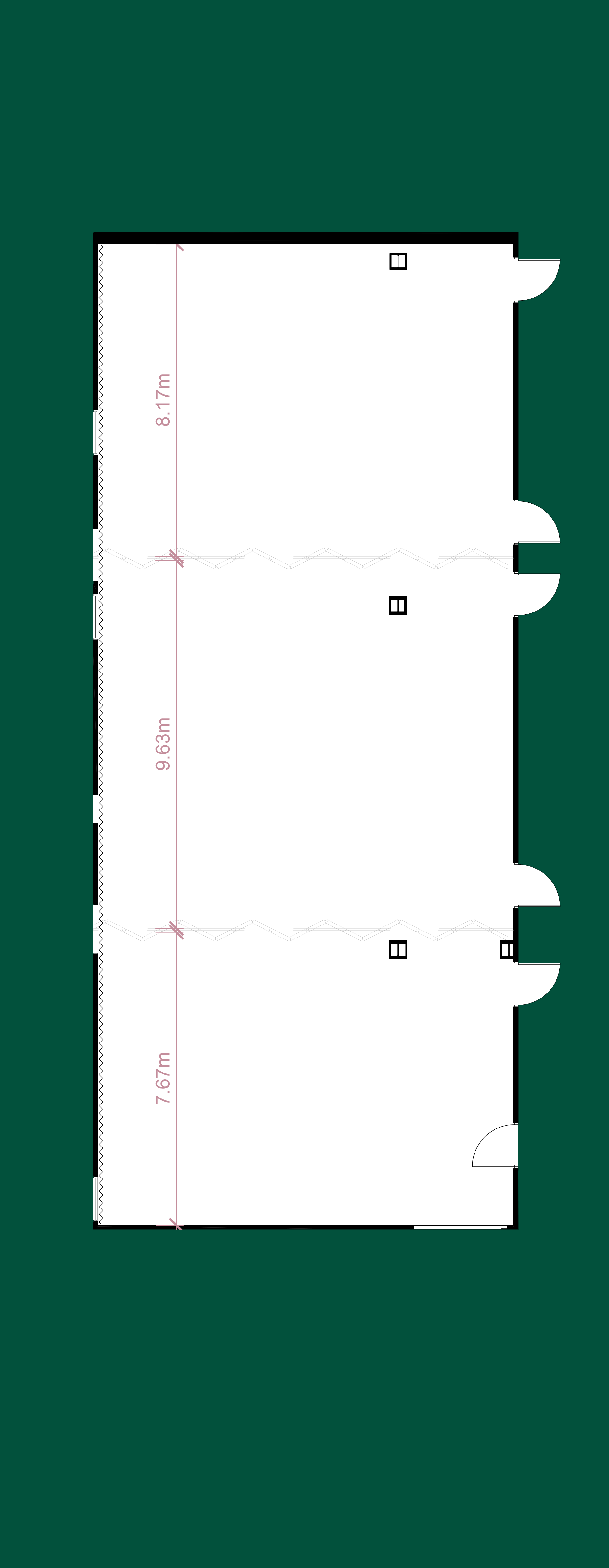 Floorplan of the auditorium at 1 Basinghall Avenue, divided into three separate rooms