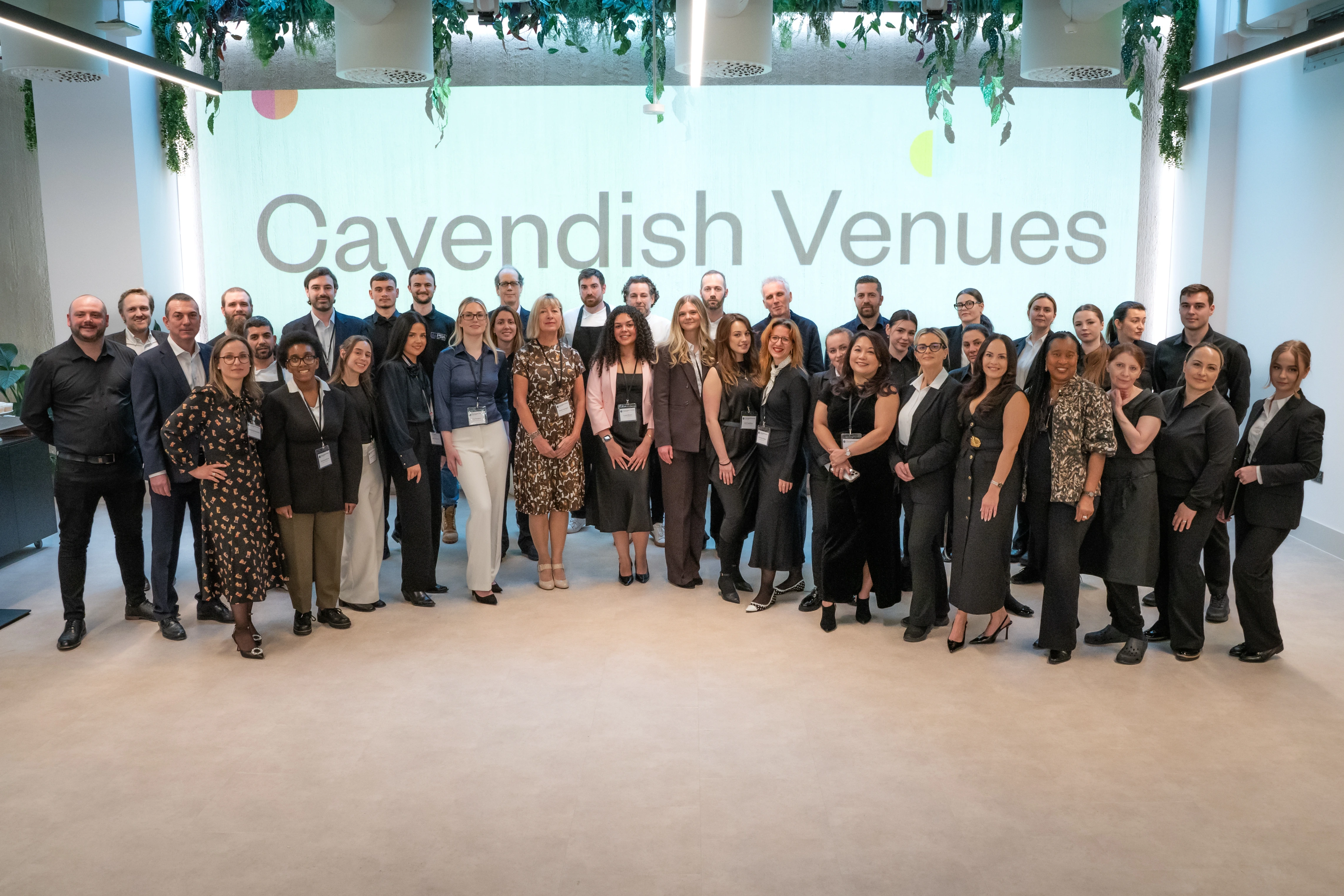 The Cavendish Venues team photographed together at 1 Basinghall Avenue