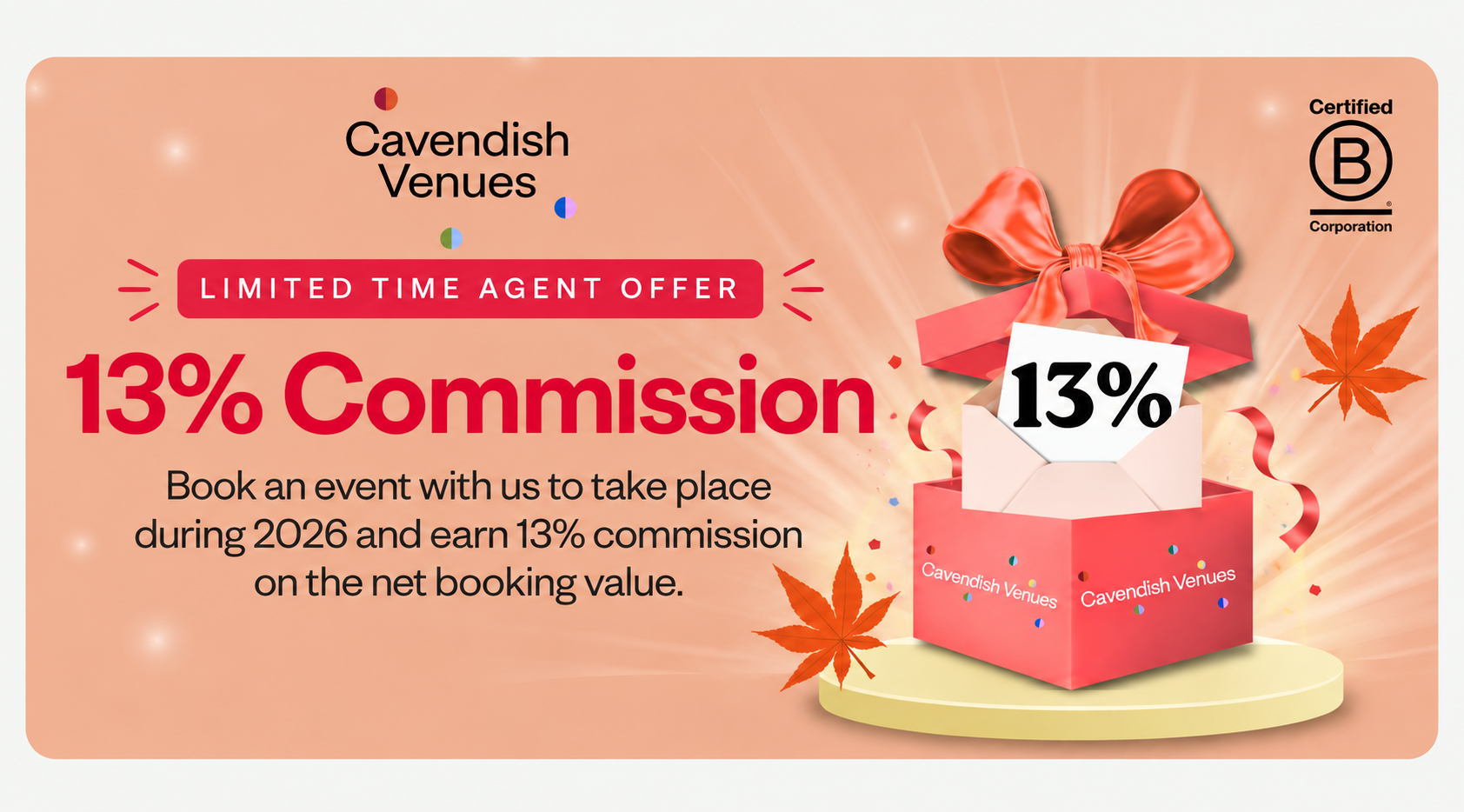 Limited Time Agent Offer: Earn 13% Commission on 2026 Events
