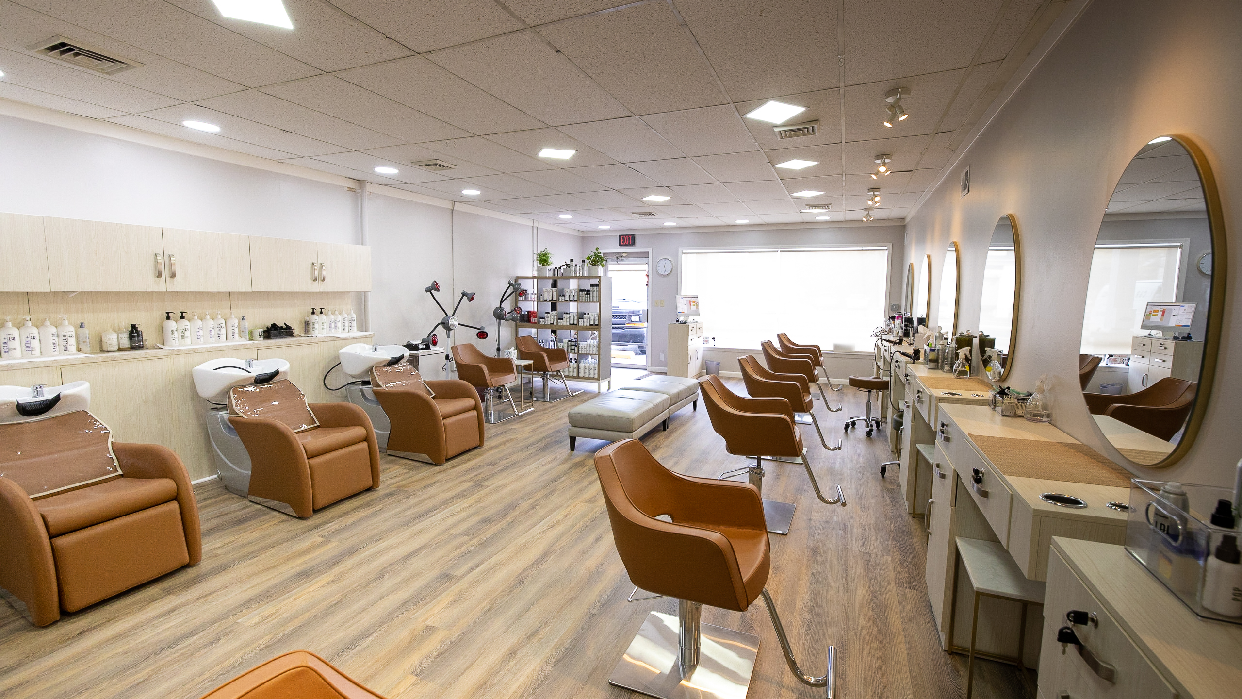 Warm, welcoming interior of Let’s Do It Hair Design in Northfield, New Jersey