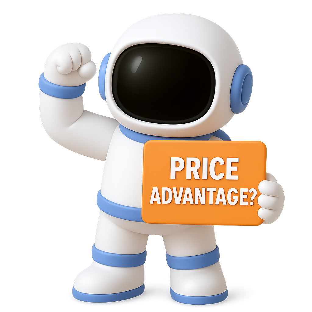 Packsy, a 3d Astronaut Mascot for Packsify LLC, holding discount coupon