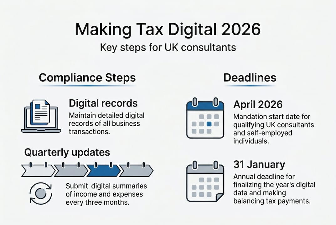 Infographic showing MTD steps and deadlines
