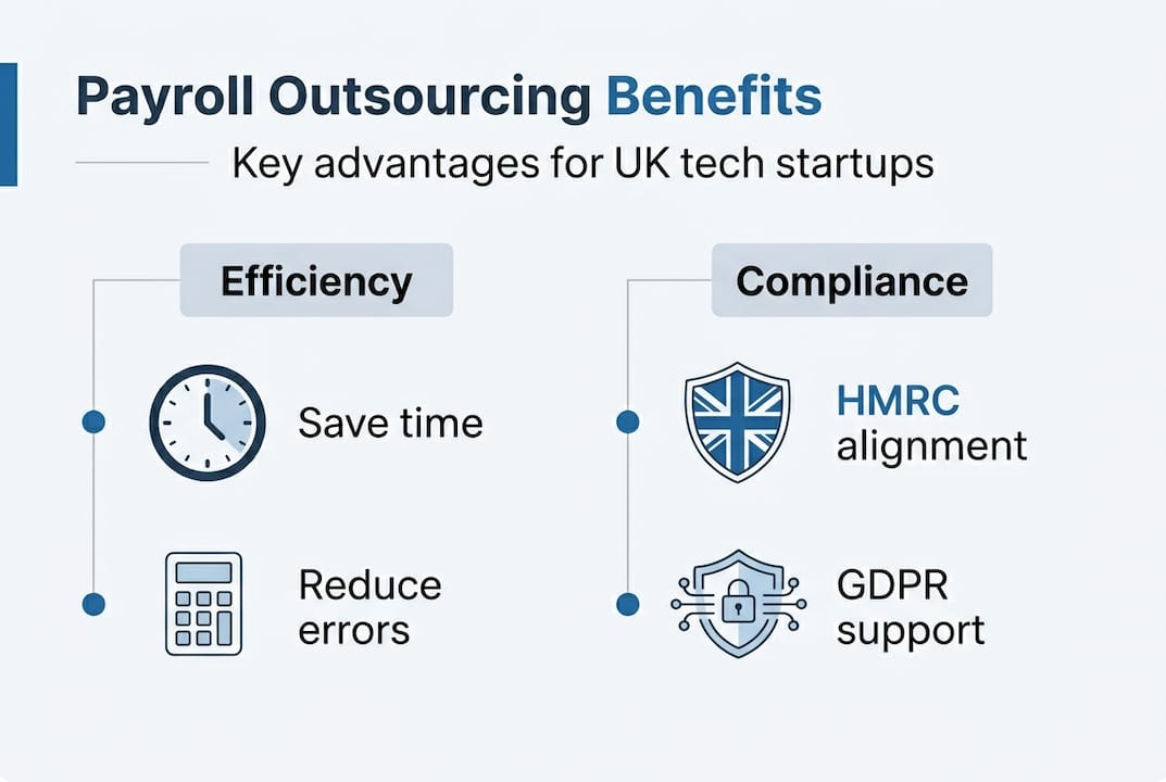 Infographic showing payroll outsourcing benefits
