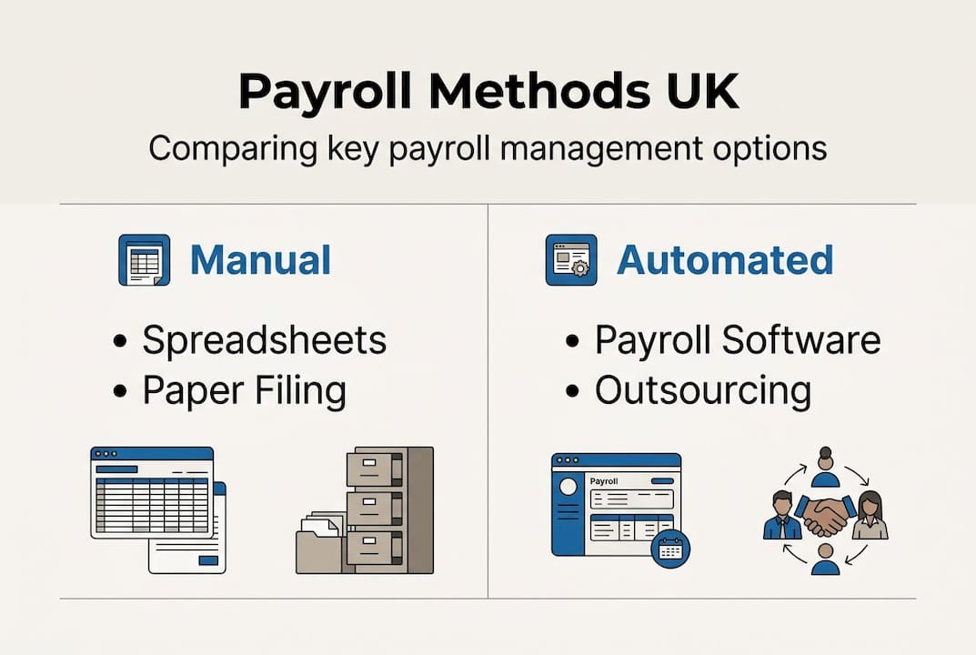 Infographic comparing UK payroll management methods