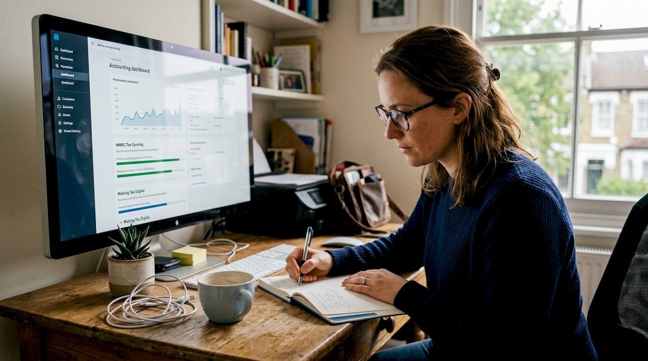 Product manager using tax software with HMRC