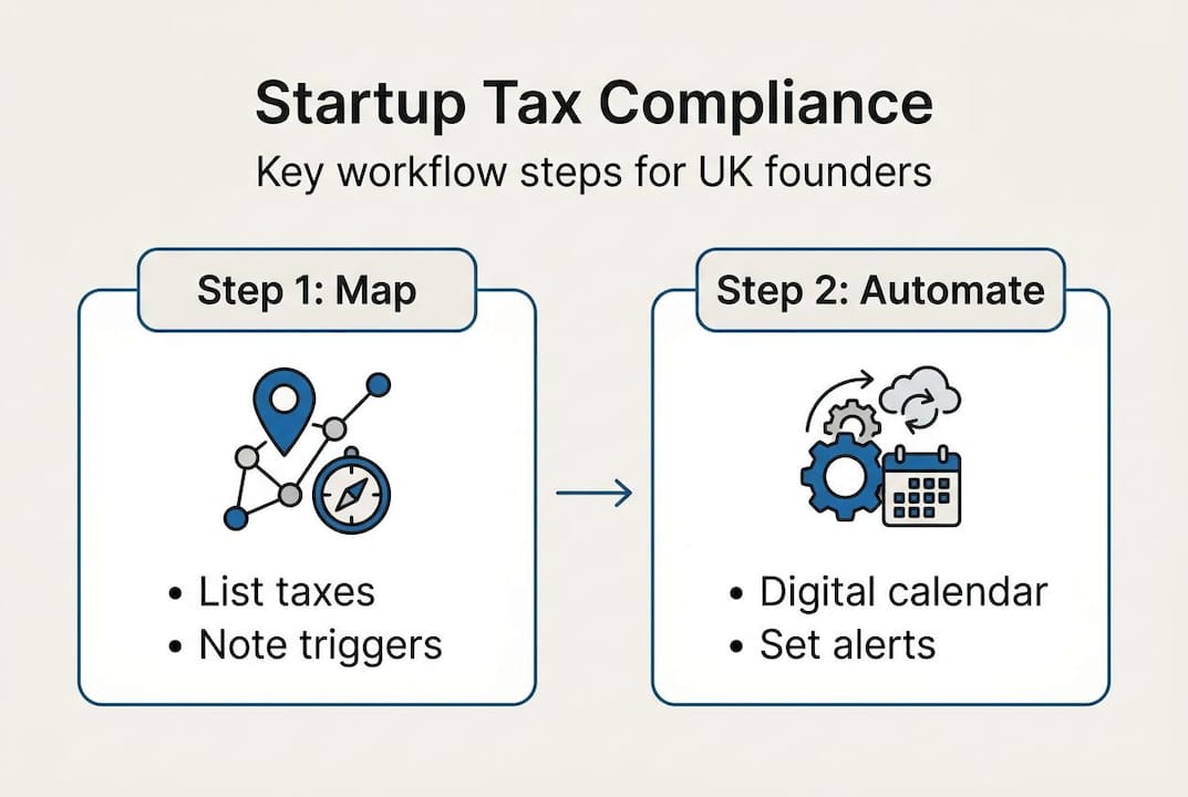 Infographic outlines UK startup tax workflow steps
