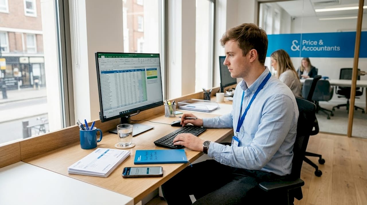 Payroll manager reviewing employee pay reporting