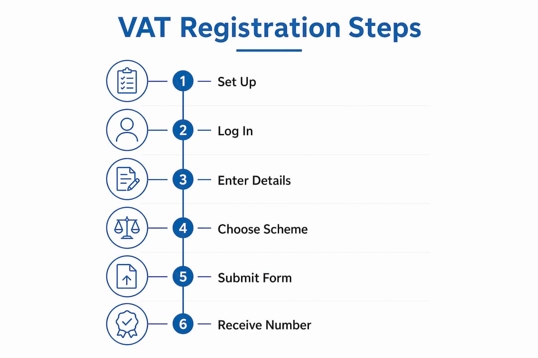 Infographic detailing VAT registration steps