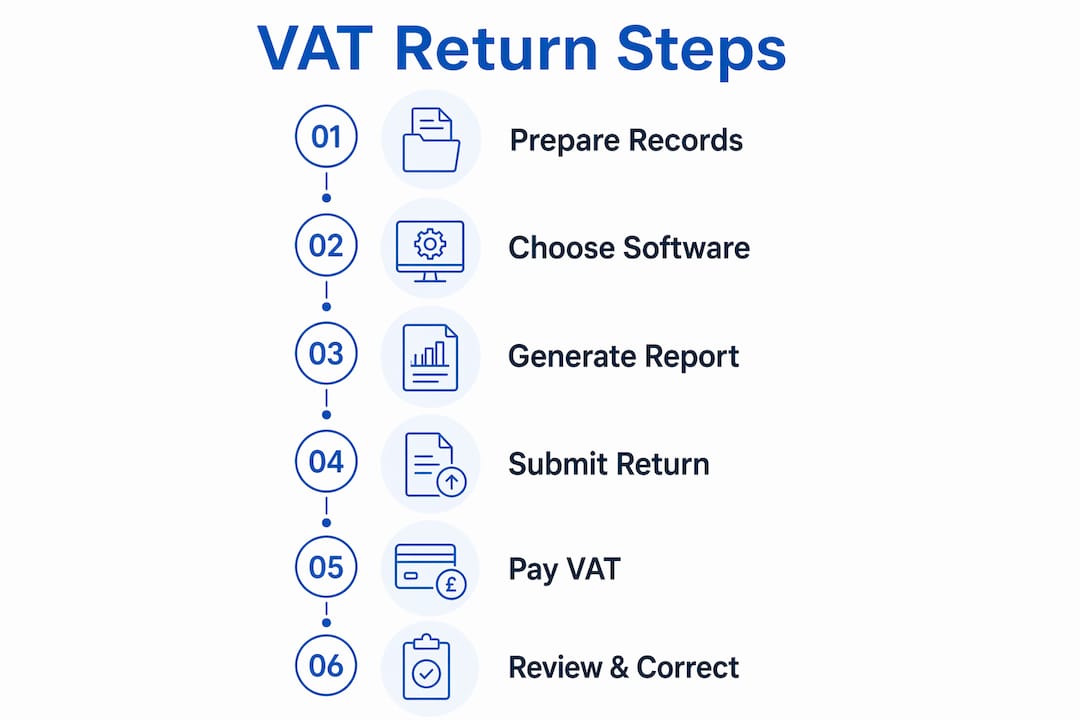 Infographic outlining VAT return submission steps
