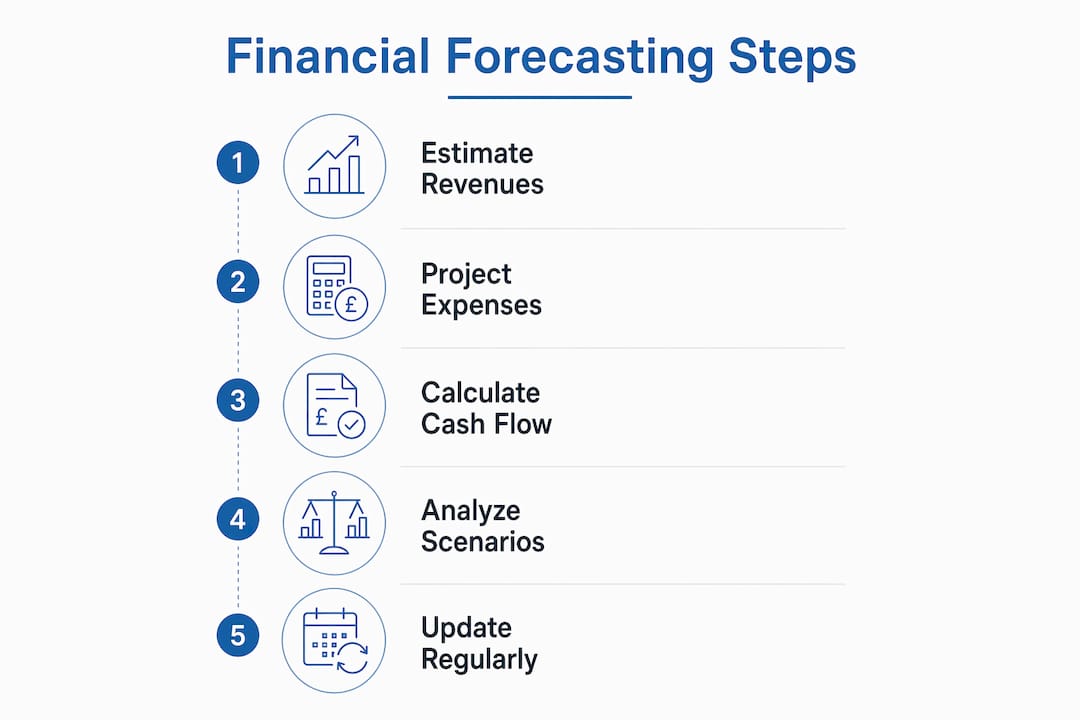 Infographic outlining financial forecasting steps