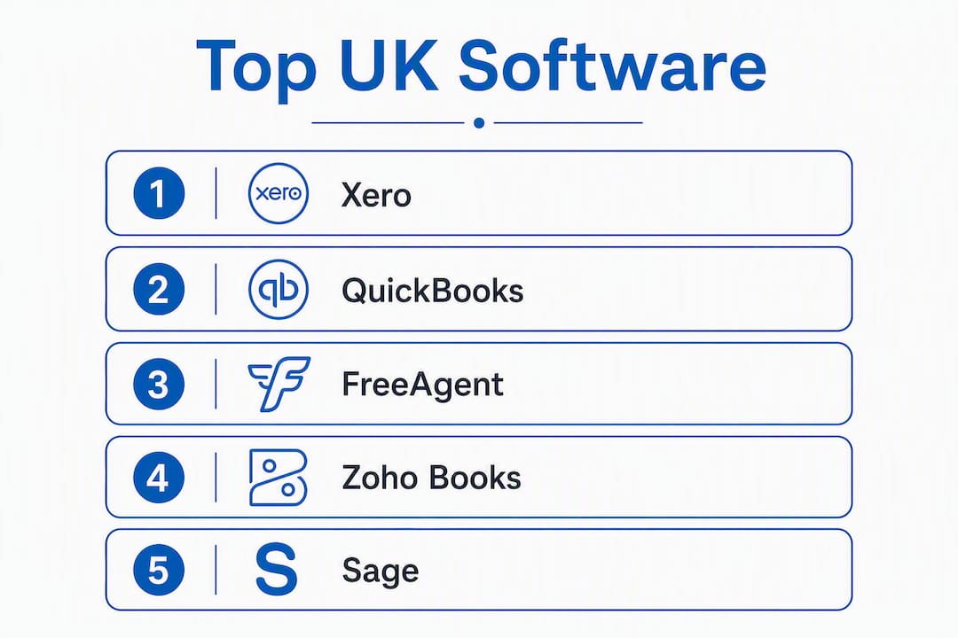 Infographic showing hierarchy of top UK accounting software