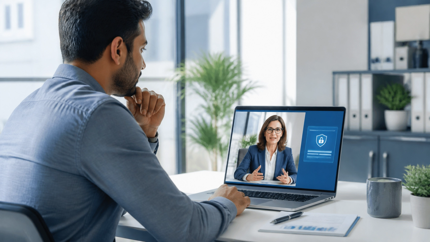 US founder attending a secure banking and finance meeting for a UK company