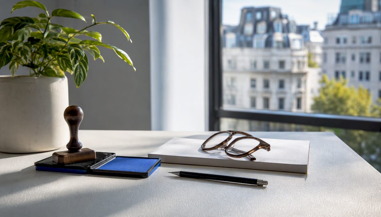 Legal drafting tools on office desk