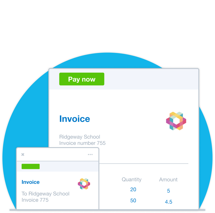 Xero-style online invoicing displayed across desktop and mobile devices