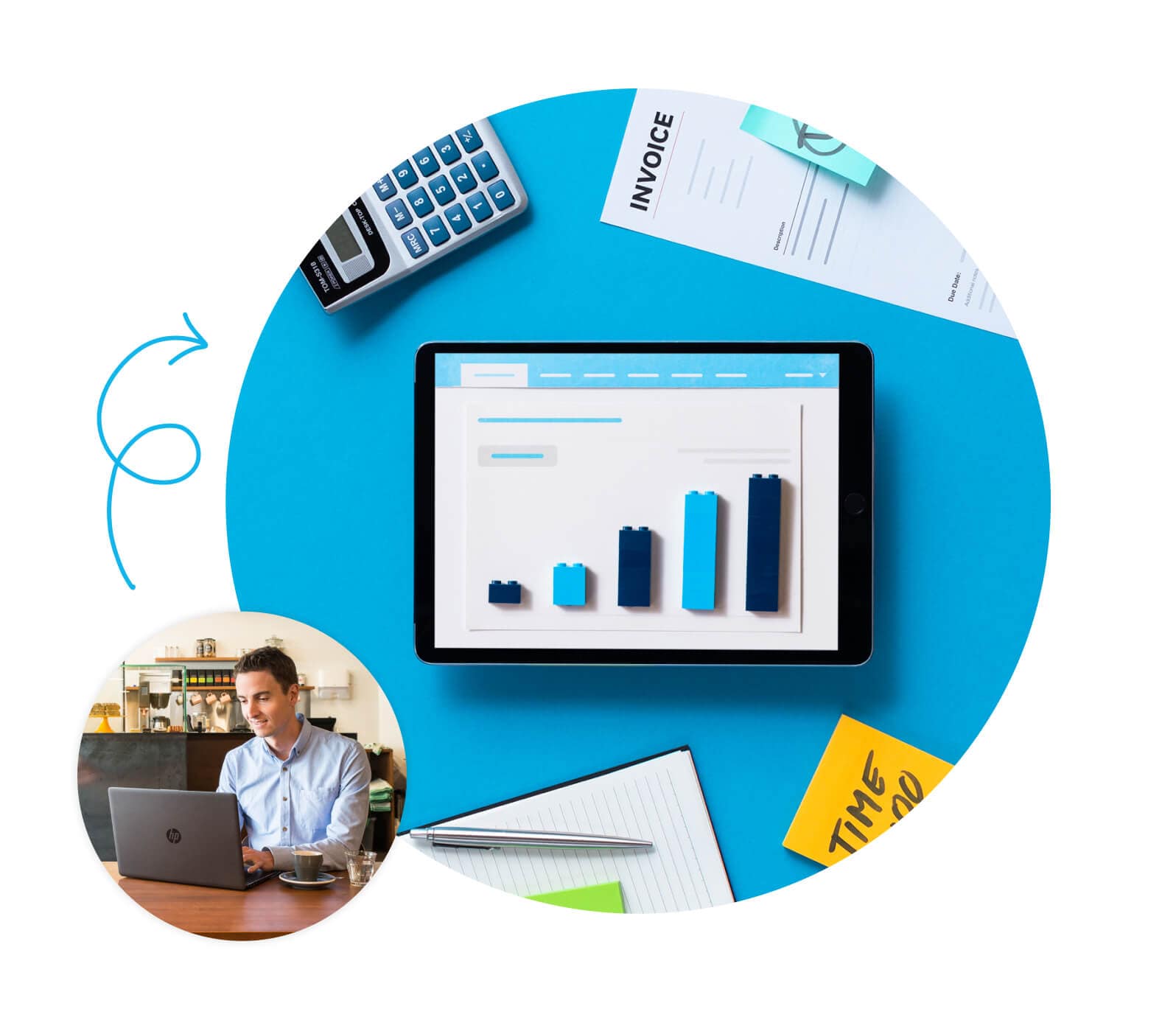 Laptop showing cloud bookkeeping software for a small business